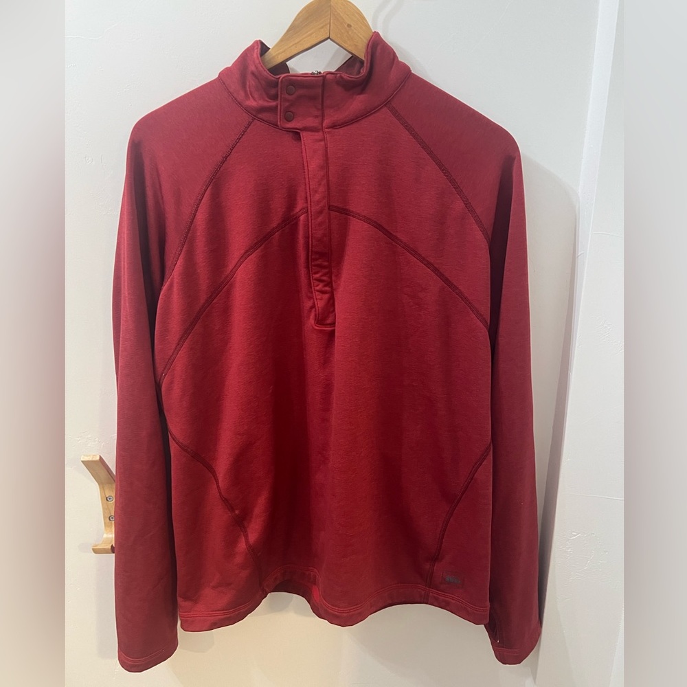 Men’s REI Red Half Button Up Pullover Sweater